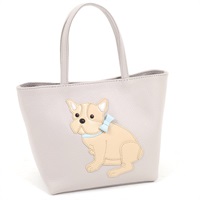 ハンドバッグ（フレンチブル）(ライトグレー／ベージュ)