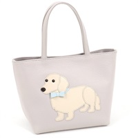 ハンドバッグ（ダックスフンド）(ライトグレー／ベージュ)