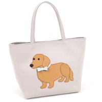 ハンドバッグ（ダックスフンド）(ライトグレー／キャメル【入荷予定日：1月25日】)