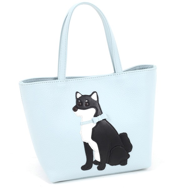 ハンドバッグ（柴犬）(アイスブルー／ブラック)