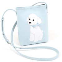 ショルダーバッグ（トイプードル）(アイスブルー／ホワイト)