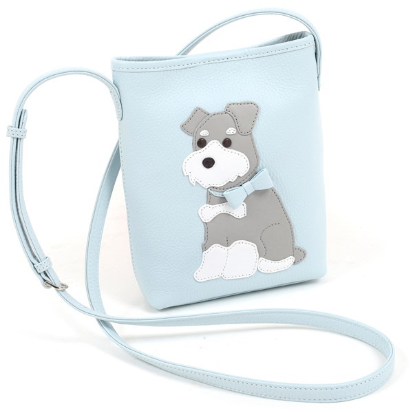 ショルダーバッグ（ミニチュア・シュナウザー）(アイスブルー／グレー)