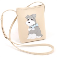 ショルダーバッグ（ミニチュア・シュナウザー）(ライトベージュ／グレー)