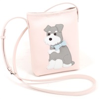 ショルダーバッグ（ミニチュア・シュナウザー）(ピンク／グレー)