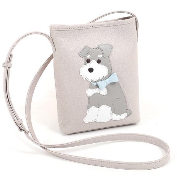 ショルダーバッグ（ミニチュア・シュナウザー）(ライトグレー／グレー)