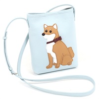 ショルダーバッグ（柴犬）(アイスブルー／キャメル)