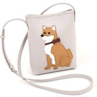 ショルダーバッグ（柴犬）(ライトグレー／キャメル)