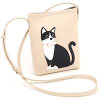 ショルダーバッグ（ネコ）(ライトベージュ／ブラック)