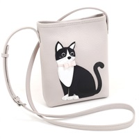 ショルダーバッグ（ネコ）(ライトグレー／ブラック)
