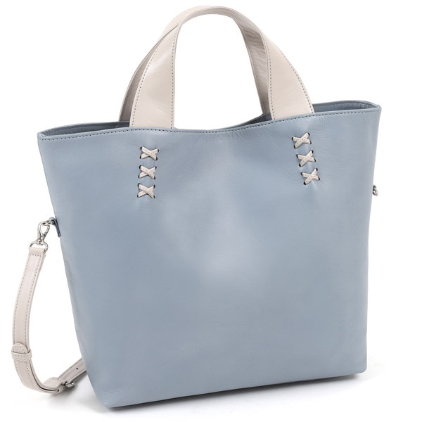 ２ｗａｙハンドバッグ(ブルーグレー／ライトグレー)