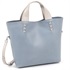 ２ｗａｙハンドバッグ(ブルーグレー／ライトグレー)