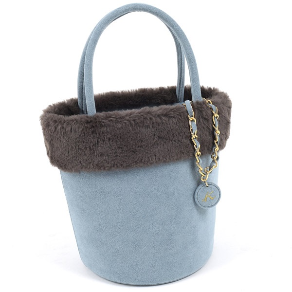 ハンドバッグ(ブルーグレー／チャコールグレー)