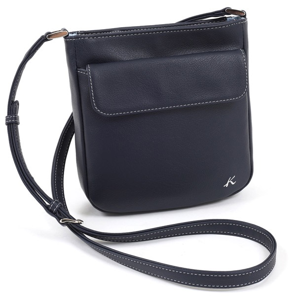 ショルダーバッグ(ダークブルー／ホワイトステッチ)