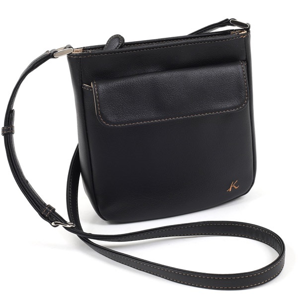 ショルダーバッグ(ブラック／キャメルステッチ)