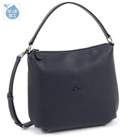 ２ｗａｙハンドバッグ(ダークブルー／ホワイトステッチ)