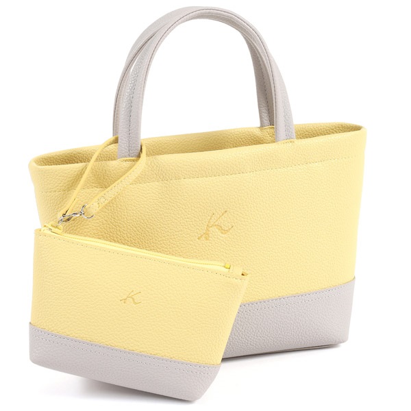 ハンドバッグ(イエロー／ライトグレー)