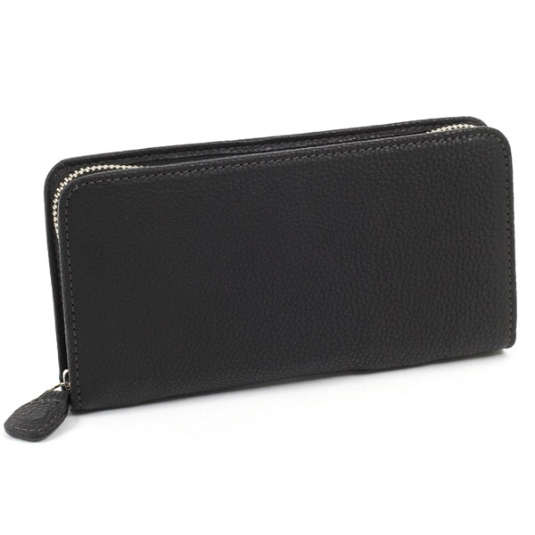 長財布(ブラック／グレーステッチ)