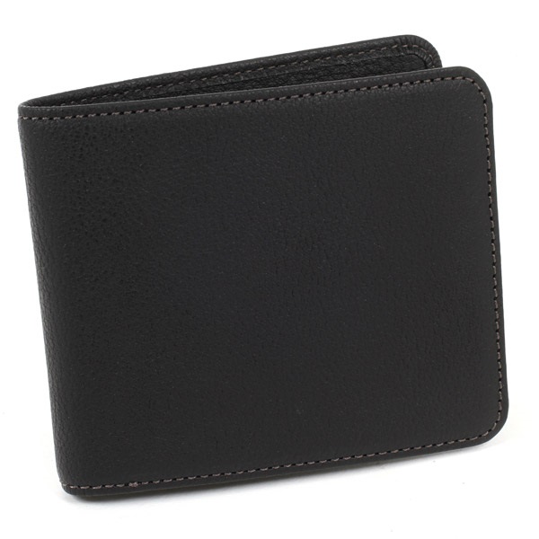 二折財布(ブラック／グレーステッチ)