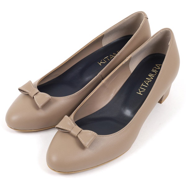 リボンパンプス(サンドベージュ-22cm)