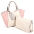 セミショルダーバッグ(ライトベージュ／ピンク)
