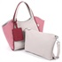 ハンドバッグ(ライトグレー／カシス)