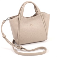 ２ｗａｙハンドバッグ(サンドベージュ／アイボリーステッチ)