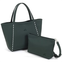 セミショルダーバッグ(ダークグリーン／ホワイト)