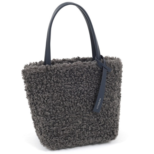 ハンドバッグ(グレー／ダークブルー)