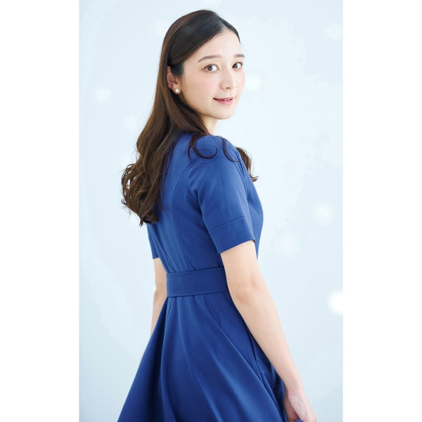 kitamura キタムラ Aラインフレアワンピース 金ボタン M