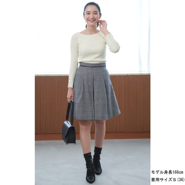 【冬バーゲン★特別送料無料！】 キタムラ グレー チェック柄 キュロット 36サイズ パンツ